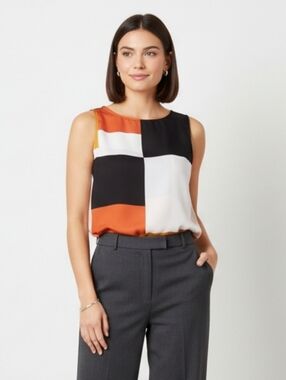 LOFT - Colour Block Cape Sleeves Top